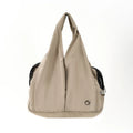 Apricot cloth pet handbag measuring 41cm long for carrying small dogs or cats