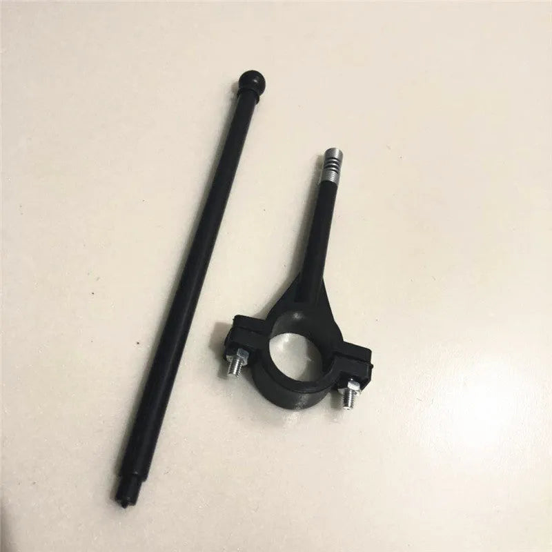 Cycling handlebar flag pole with square polyester flag mounted on bicycle