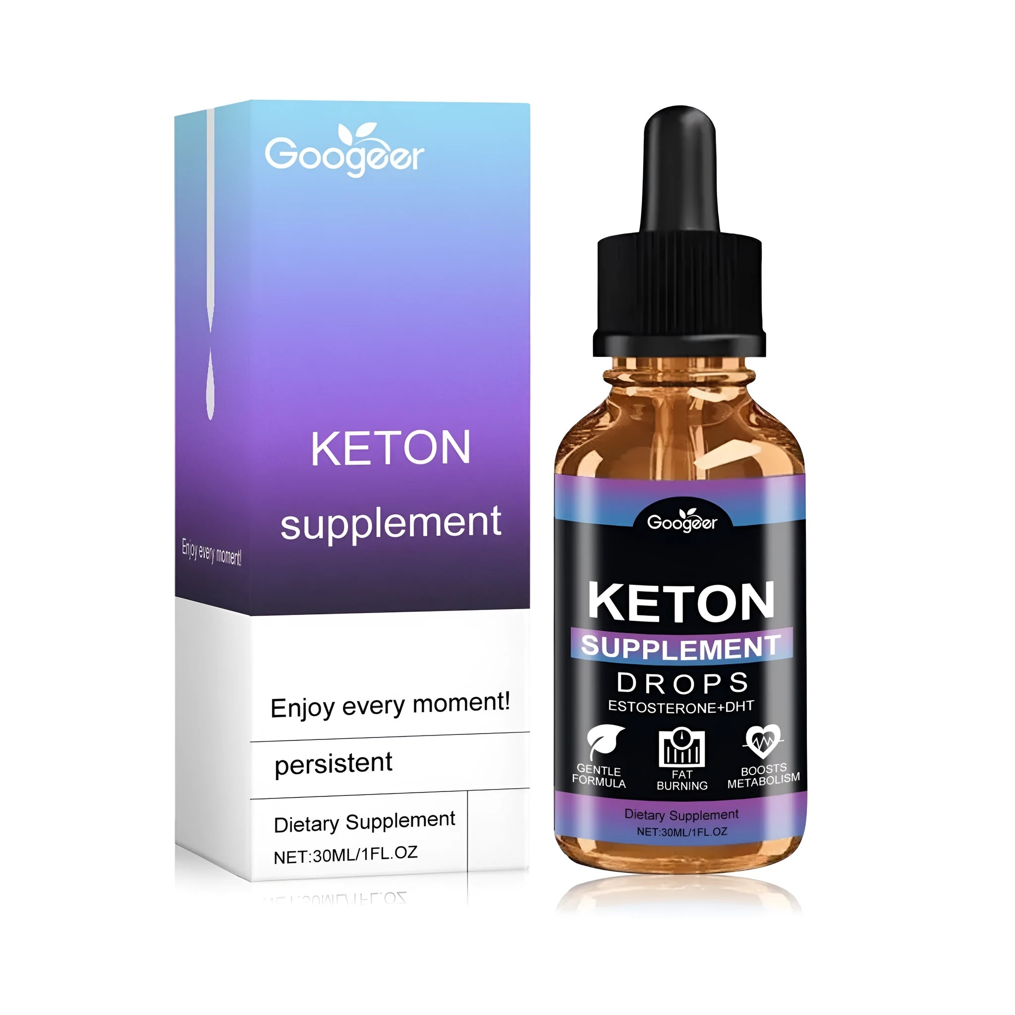 30ml bottle of liquid dietary supplement with dropper containing Vitex negundo extract.