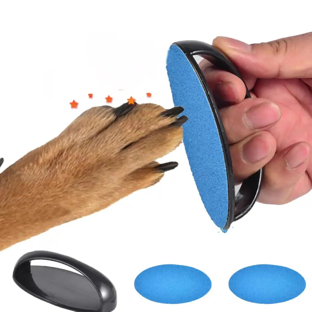 Upgraded dog nail file scratch board with ergonomic handle in blue colour