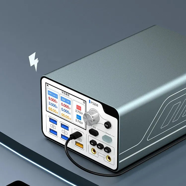 320W intelligent voltage regulator power meter with 3-inch display and connectivity ports