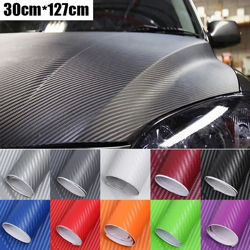 3D carbon fibre stickers roll in multiple colours for car decoration