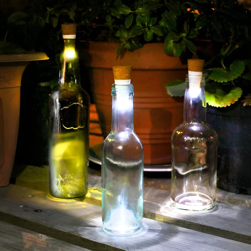 White plastic rechargeable LED bottle cap cork light for decoration