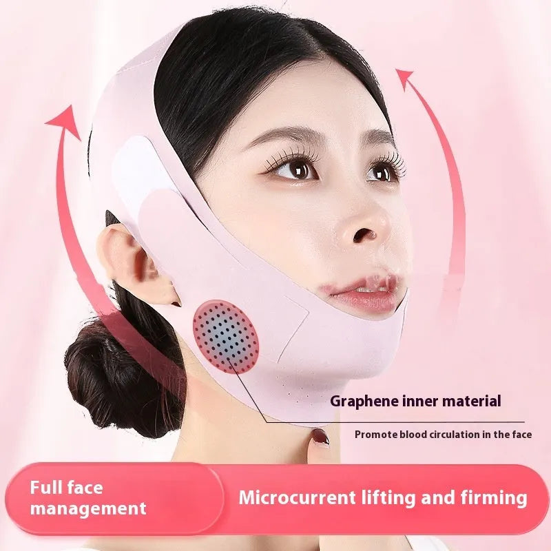 Small V face shaping mask with graphene infusion in green and purple colour options for facial lifting