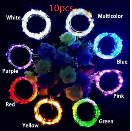 Flexible copper wire LED string lights with bottle stopper for wine bottle decoration