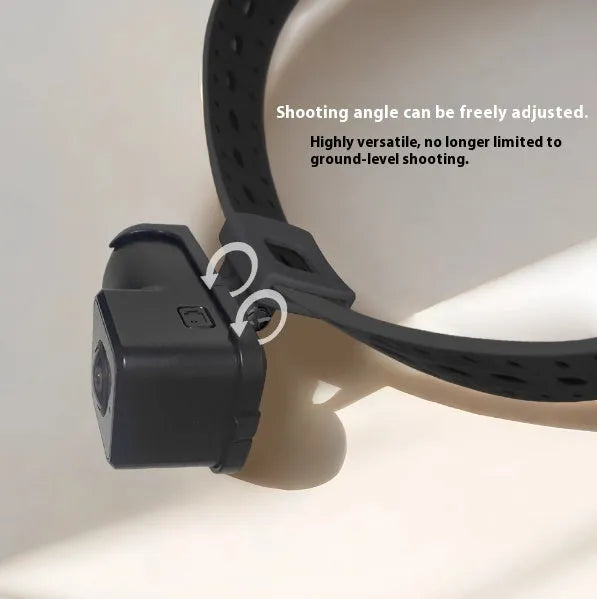 Black WiFi camera neckband wireless recorder showing compact design with Type-C port
