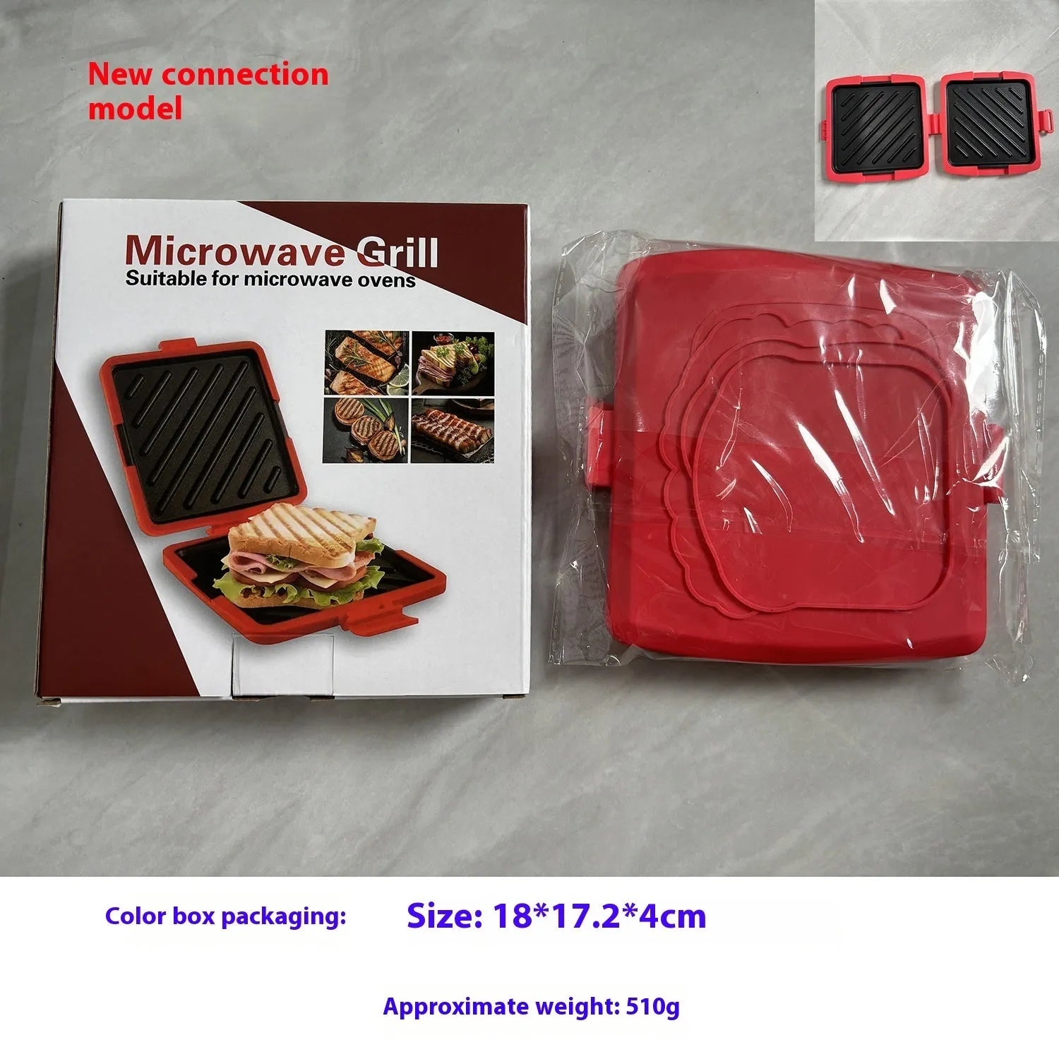 Red silicone baking tray with matching silicone gloves for oven safety