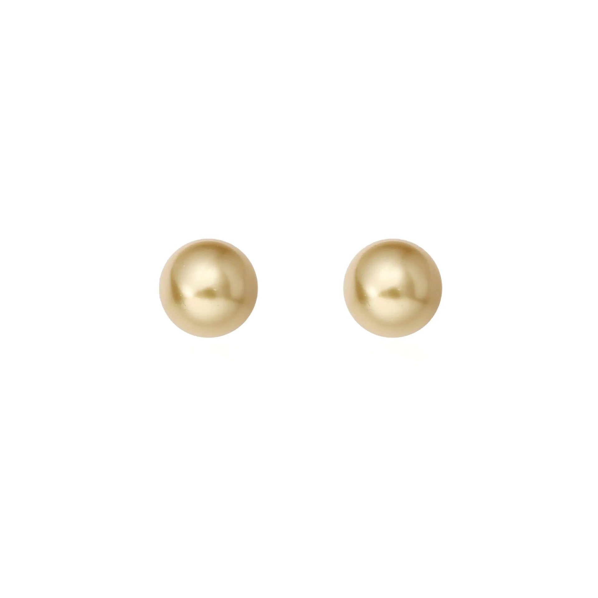 Geometric pearl stud earrings in silver with retro styling and multiple size options