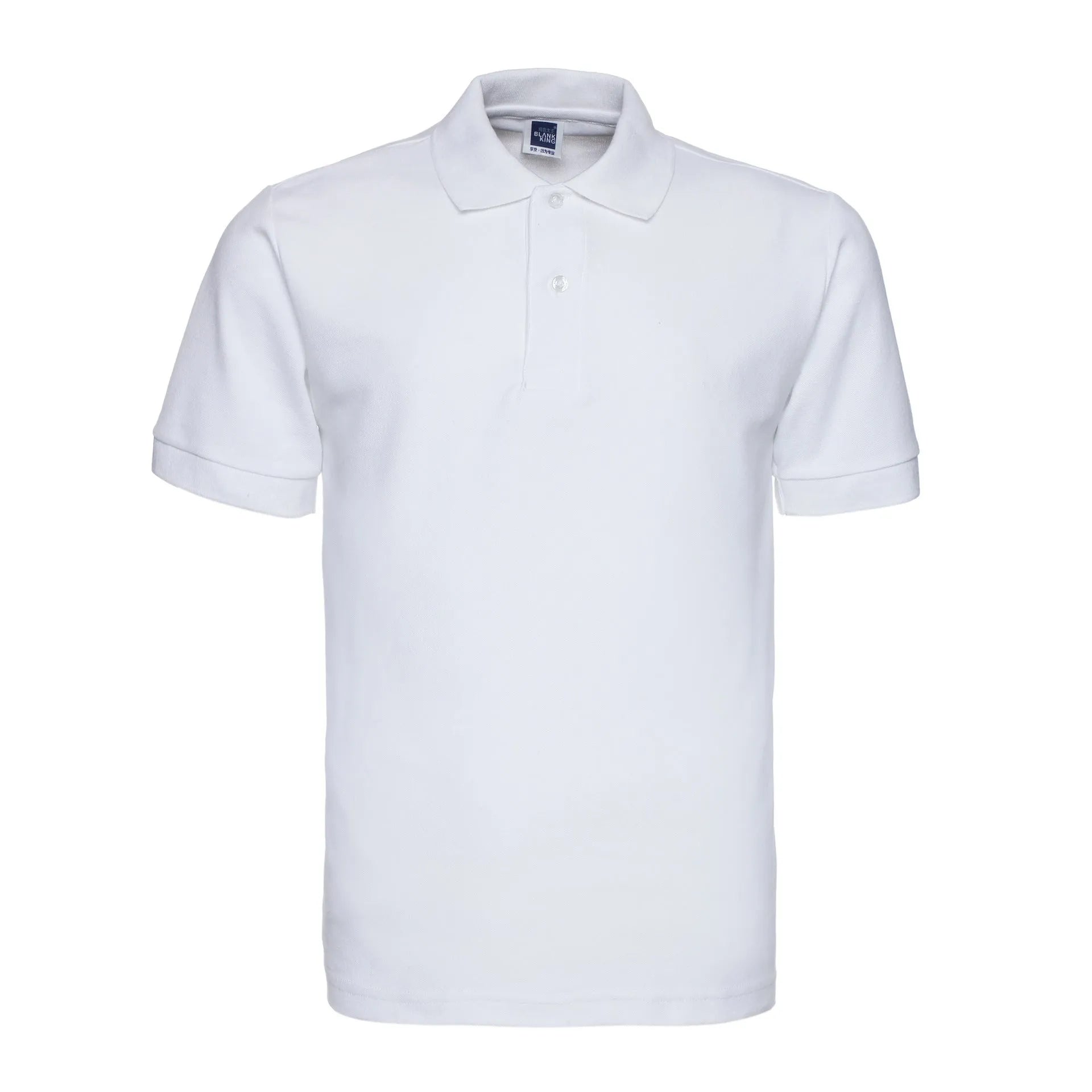 Short sleeve polo shirt in solid colour with loose plus size fit on hanger