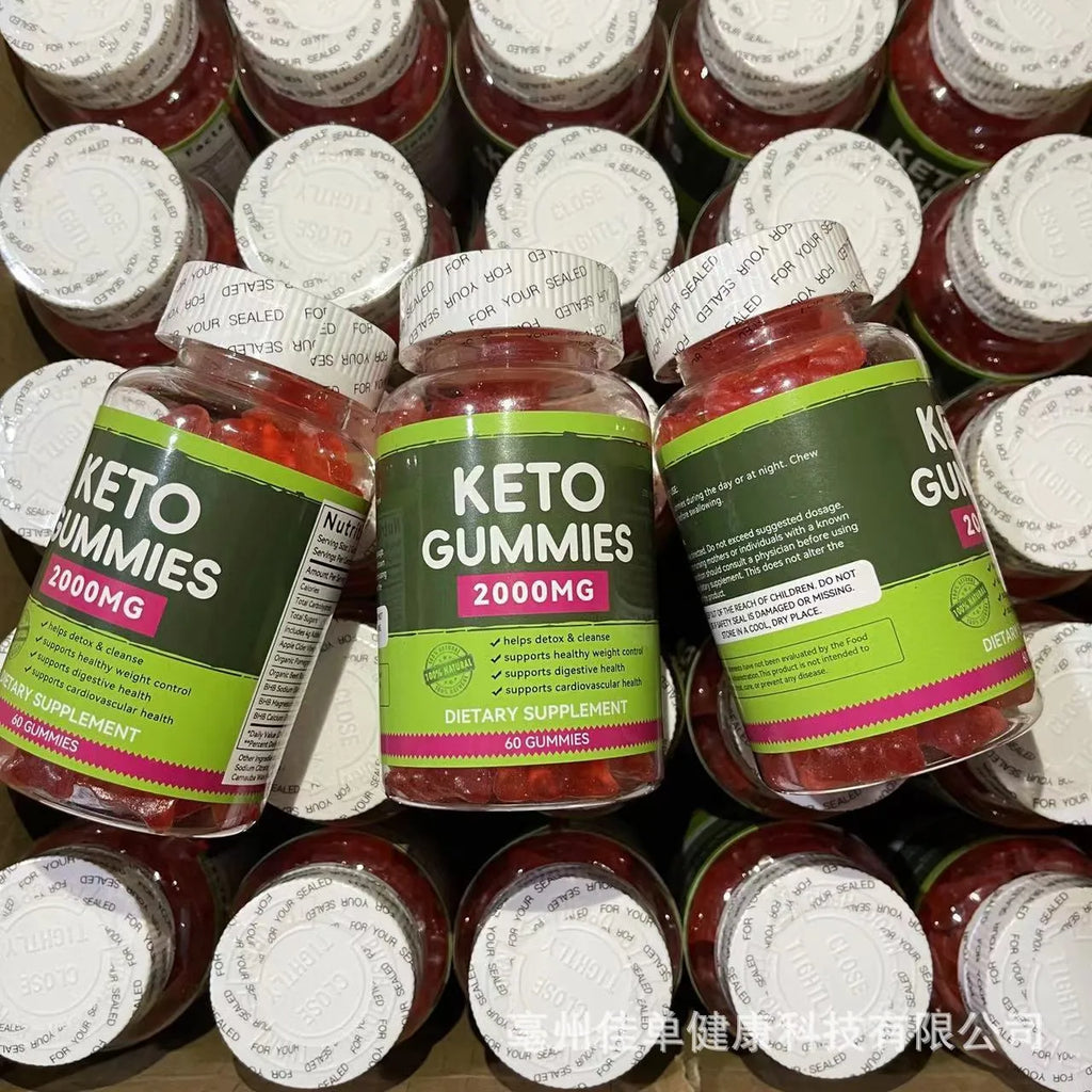 Bottle of keto BHB vinegar candy soft chew vitamin tablets showing 60-count quantity