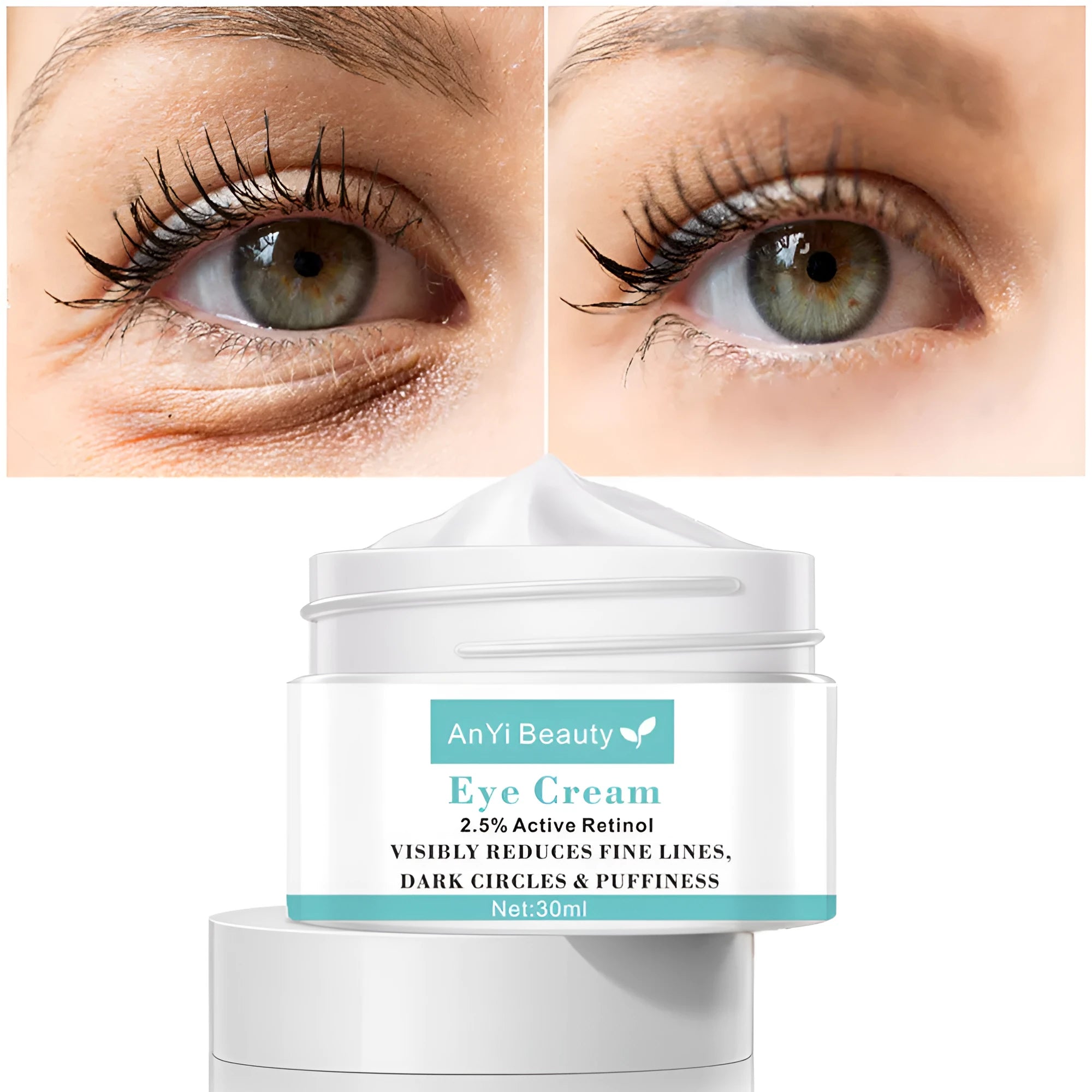 30ml beauty eye cream pot for women's facial skin care routine