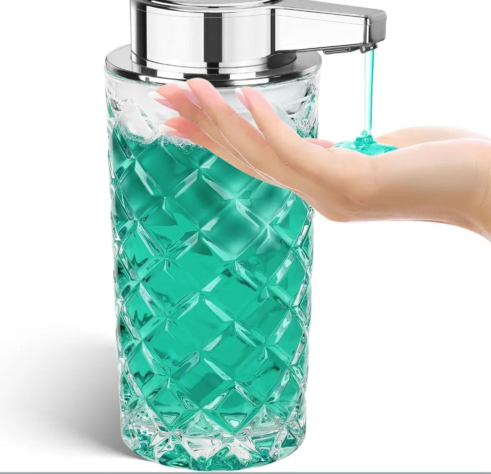 Automatic intelligent soap dispenser with silver PET shell and USB Type-C charging port
