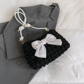 Women's canvas single-shoulder handbag in horizontal square shape with internal mobile phone pocket