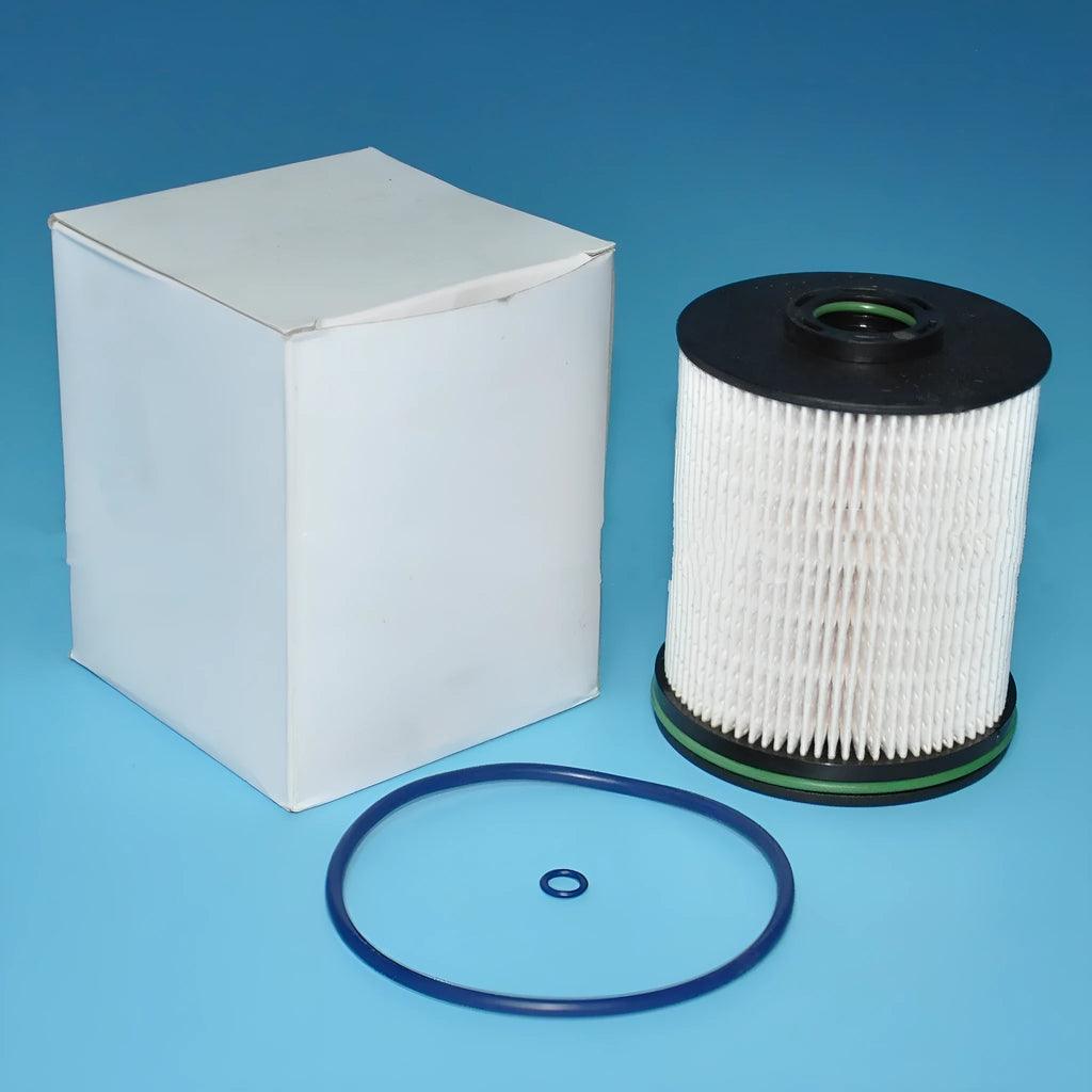 Diesel fuel filter and gasket kit for Vauxhall and Opel Astra K vehicles, showing white filter element.
