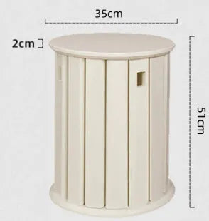 Stackable round iron dining stool in a modern design, shown in a choice of colours.