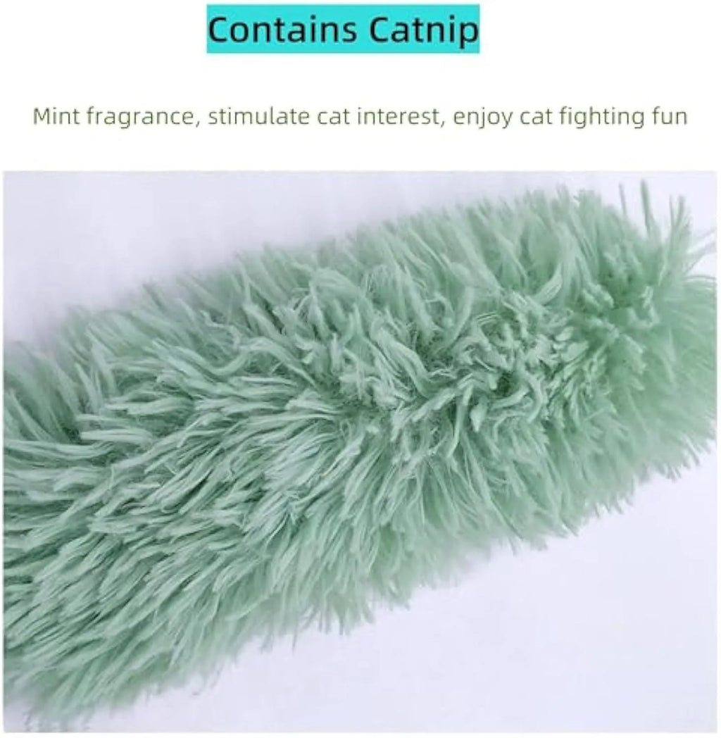 Interactive soft plush cat toys with crinkle sound and natural catnip filling in multiple colour options