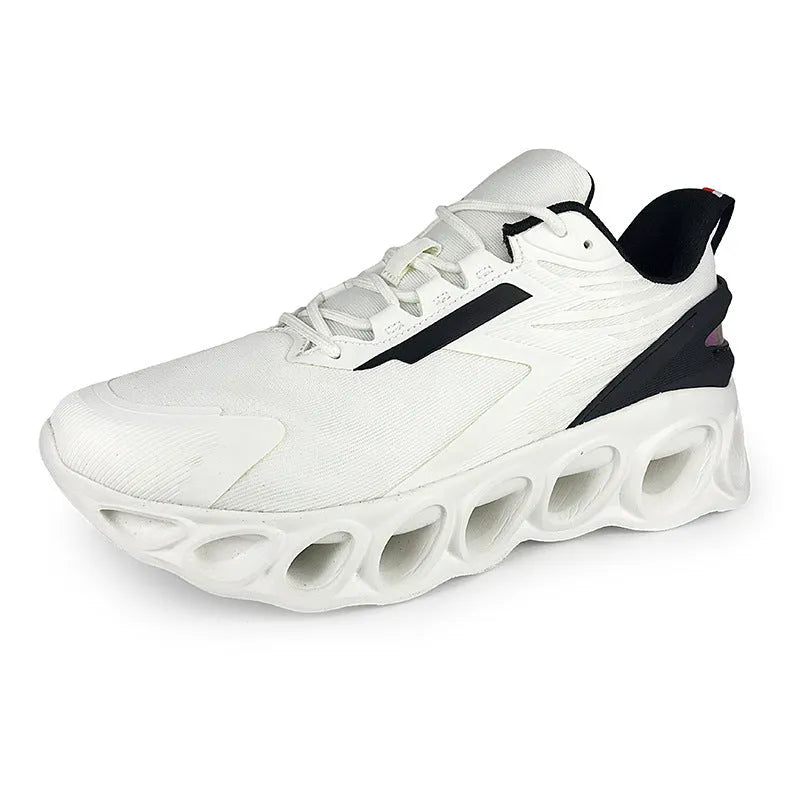 Men's breathable mesh sports shoes in three colours with lace-up front and EVA sole