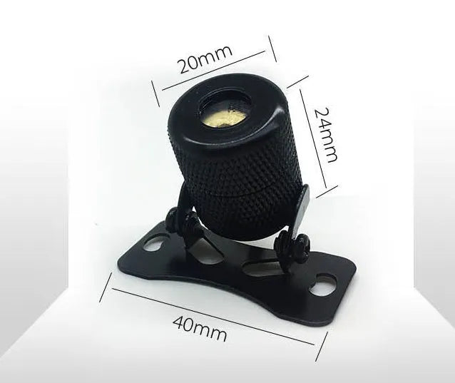 Red laser fog lamp with aluminium housing for car and motorcycle anti-collision safety.