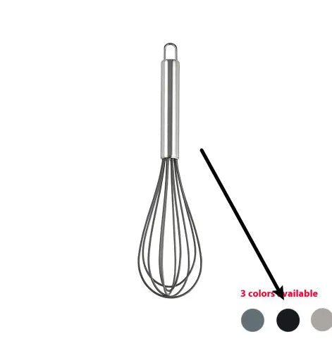 12-piece silicone kitchen utensil set with storage bucket in black, including ladle, spatula, claw tools and egg beater