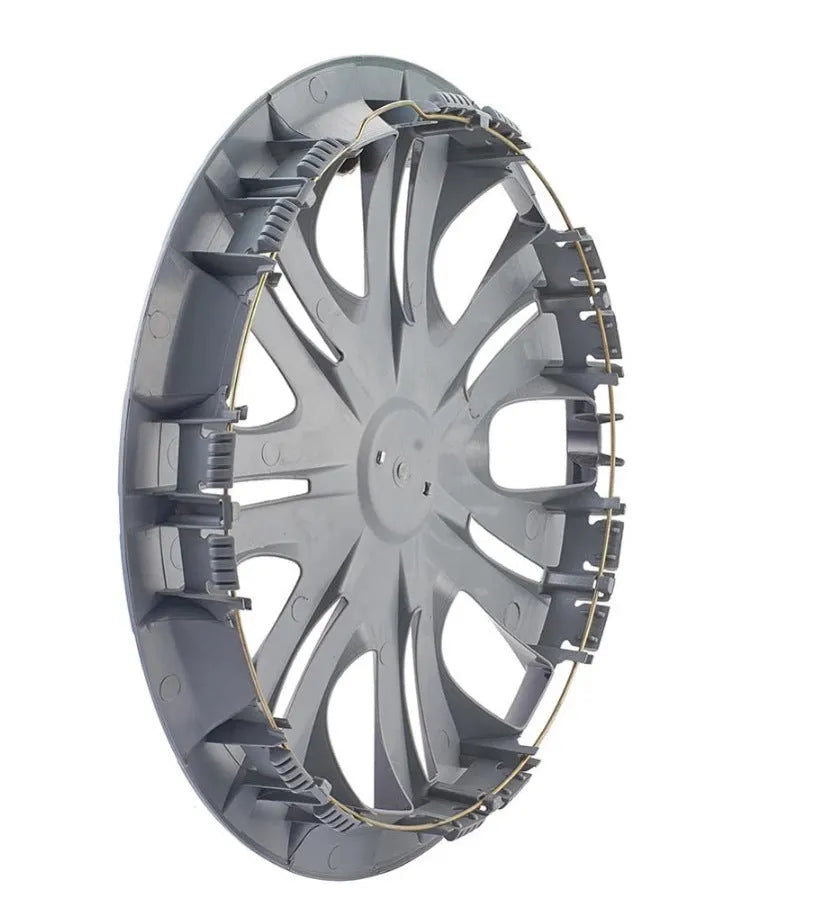 Universal ABS plastic wheel hub cover in a monochrome colour option