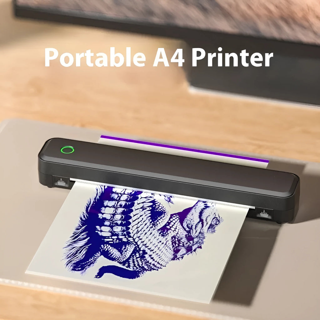 Compact black Bluetooth thermal printer for mobile phone connectivity with 295mm length