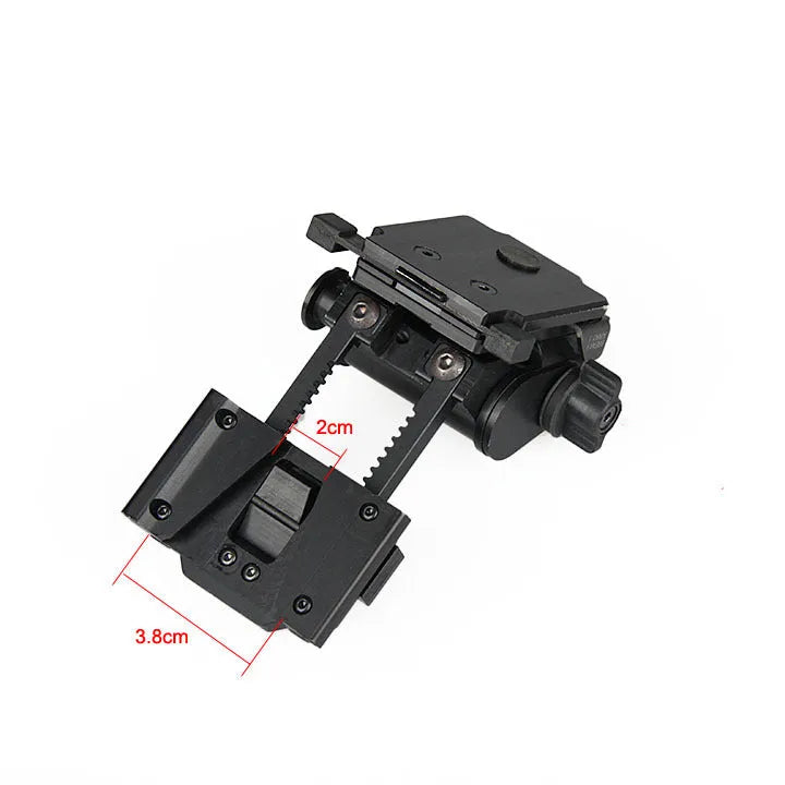 Metal alloy NVG helmet mount with breakaway base in dark earth colour