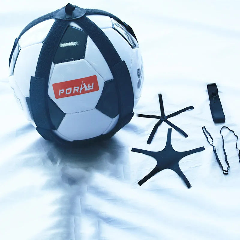Black football juggling belt with 2 metre rope for training and coordination practice