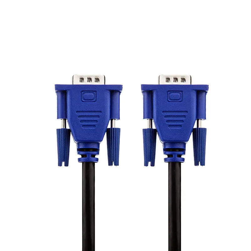 Black VGA computer cable with blue connector measuring 1.5 metres for monitor to PC connection