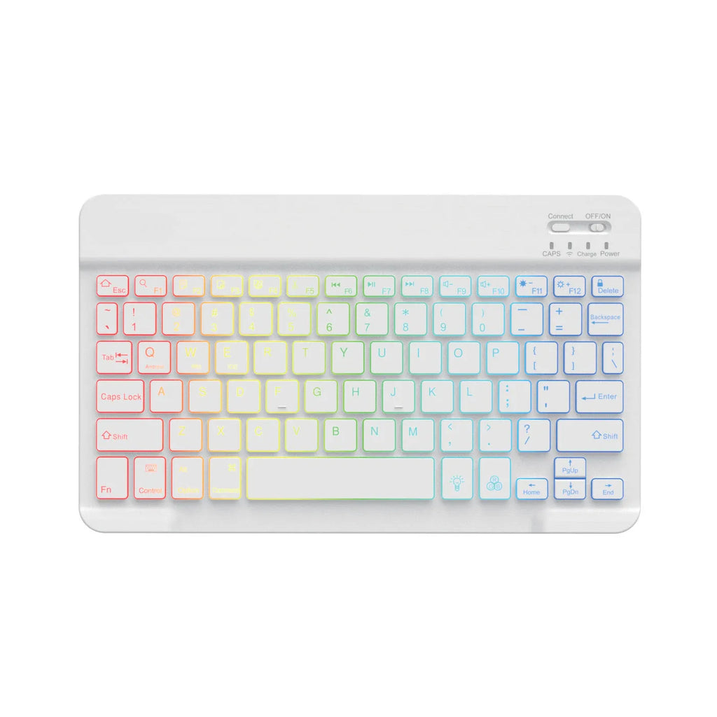 10-inch colourful backlit Bluetooth keyboard for tablets in various colour options