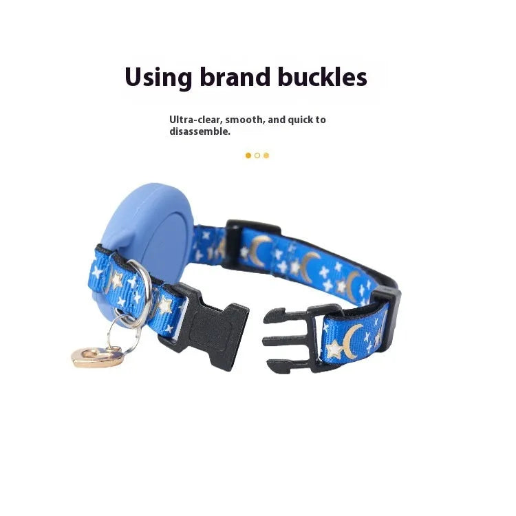 Adjustable plastic cat collar with integrated Apple AirTag protective case in four colour options