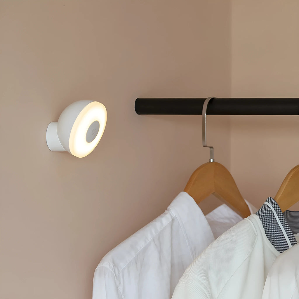 White intelligent bedside table lamp with human body induction and Bluetooth connectivity