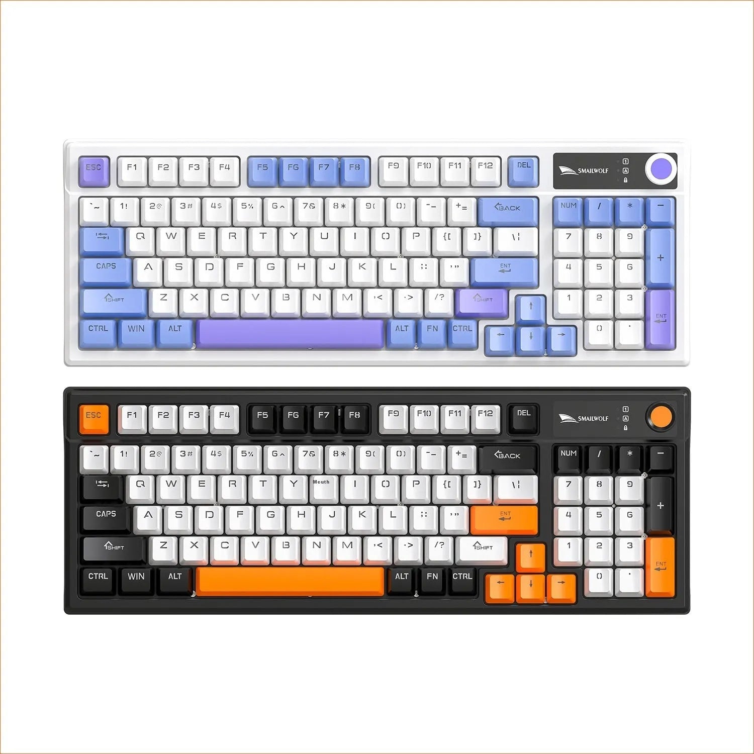 SK15 wired mechanical keyboard with volume knob in compact 75% layout for laptop gaming
