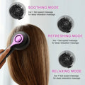 USB head massage comb in black grey or red colours with 2-speed mechanical control