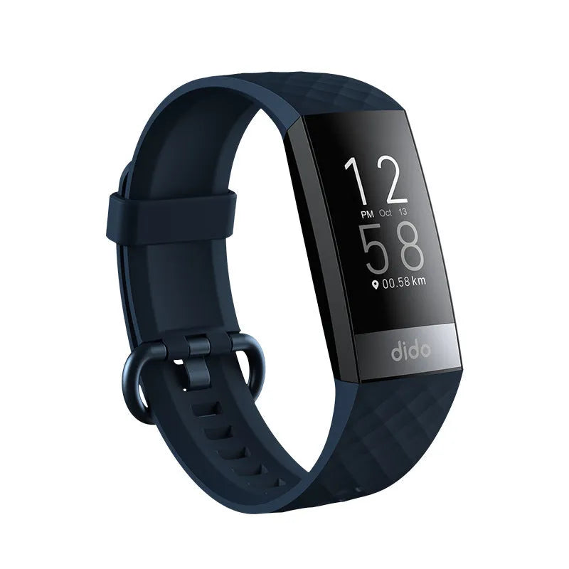 Y6 Black smart health bracelet showing blood pressure, SpO2 and ECG monitoring on 1.1-inch screen