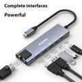 Steam Deck six-in-one aluminium docking station with Type-C cable, HDMI, Ethernet, and USB ports