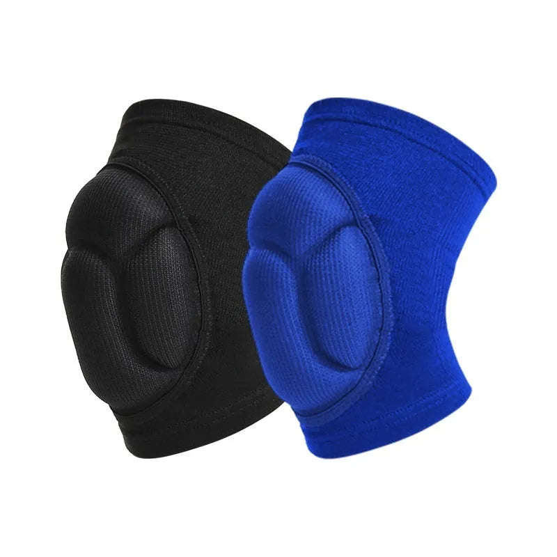 Black and blue thick sponge knee pads for dance and sports protection