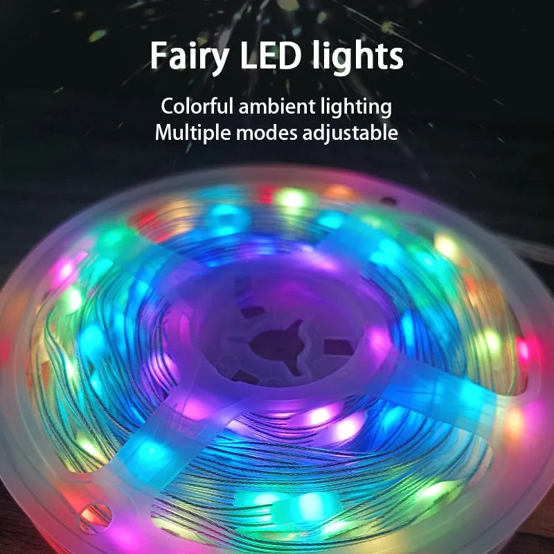 10 metre long multi-colour LED decorative light string with remote control for parties.