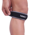 Black and grey patella retinaculum knee protection for running cycling basketball sports