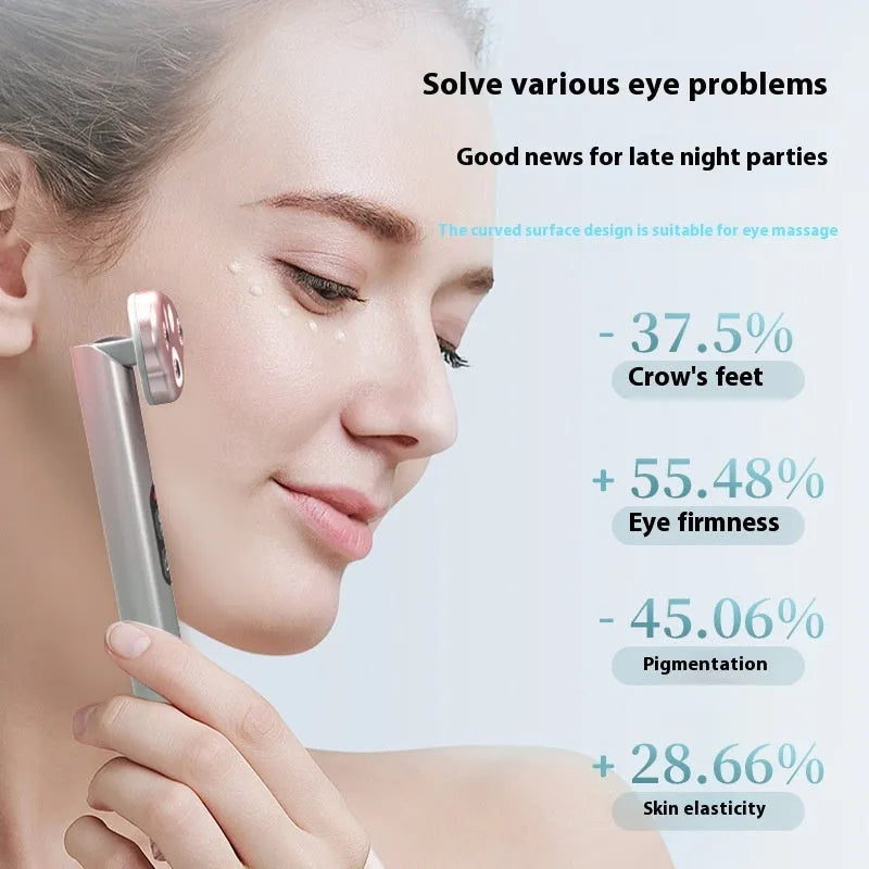 Gradient pink Cat's Paw micro-current eye massager with inductive therapeutical technology