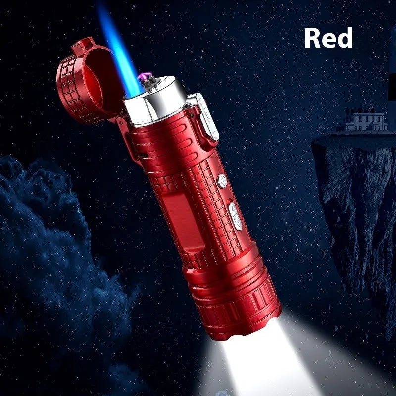 TH727 multi-function metal flashlight lighter in camouflage colour.