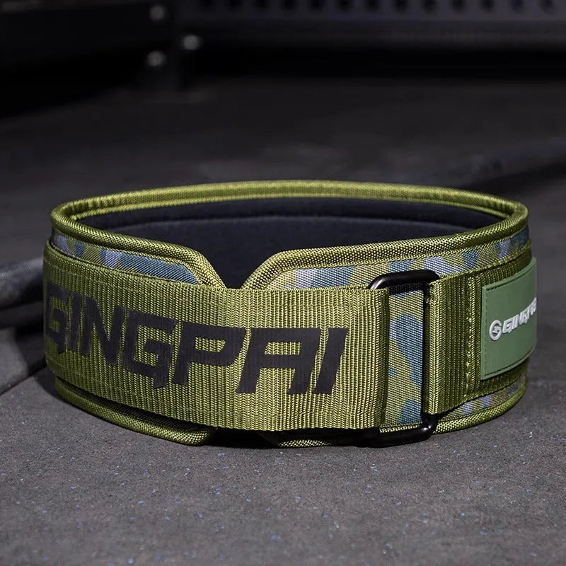 Abdominal exercising waist protection belt for weightlifting and power training