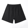 Men's solid colour high-waist modal boxers in black, blue, grey, and brown.
