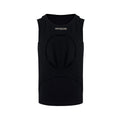 Men's loose fit sleeveless waistcoat in hollow white thread construction