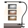 Black and white 26cm LED desk lamp with USB power cable for student study table