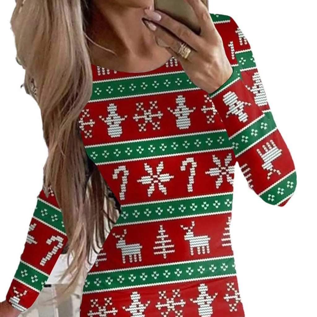 Long sleeve tight-fitting dress with animal pattern print, shown in one of ten floral colour options.