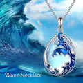 Blue alloy pendant necklace with love heart design for women's jewellery