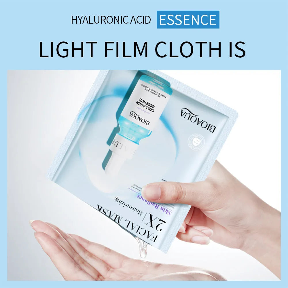 Collagen hyaluronic acid facial sheet mask 30g gel formula in white packaging