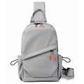 Men's black polyester crossbody bag with simple design and waterproof features