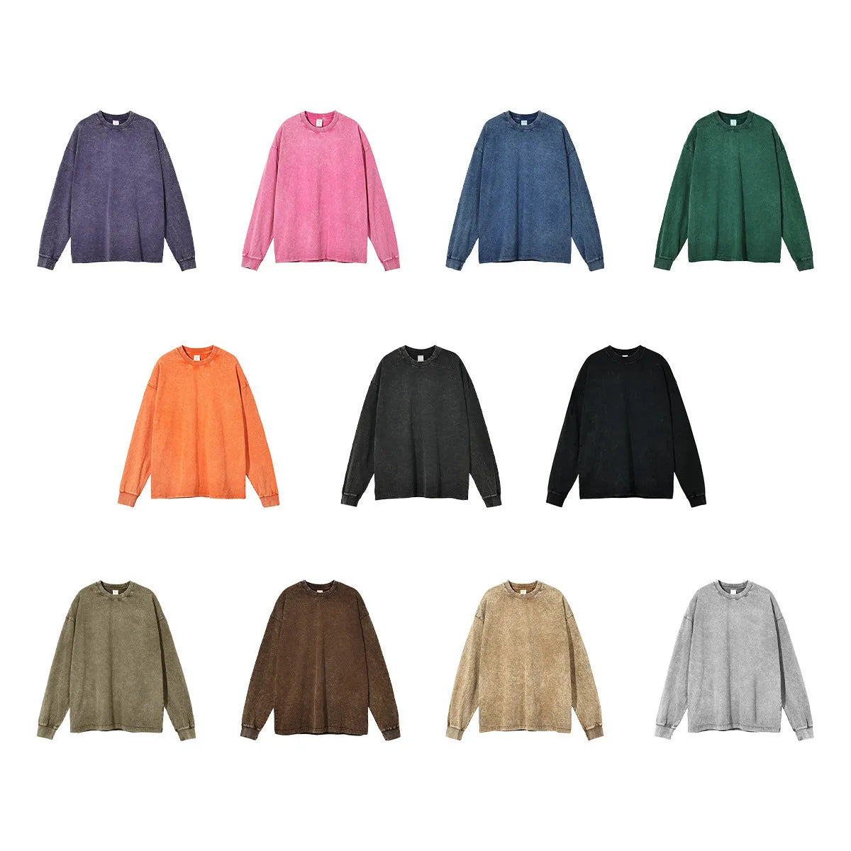 Men's washed vintage cotton pullover shirt with batik pattern in multiple colour options