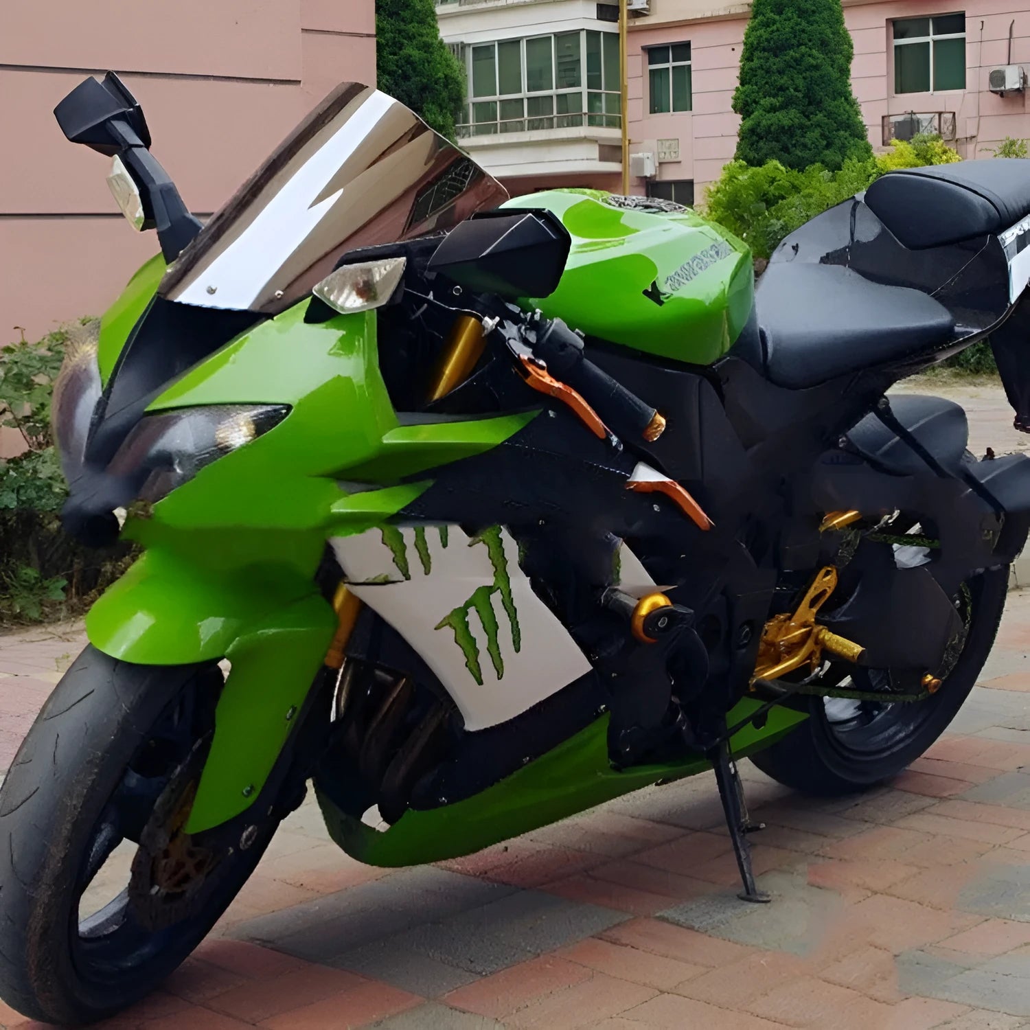 Blue and brown tint motorcycle windscreen for Kawasaki ZX-6R and ZX-10R models